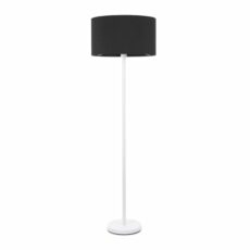 ValueLights Charlie White Stem Floor Lamp with Drum Shade