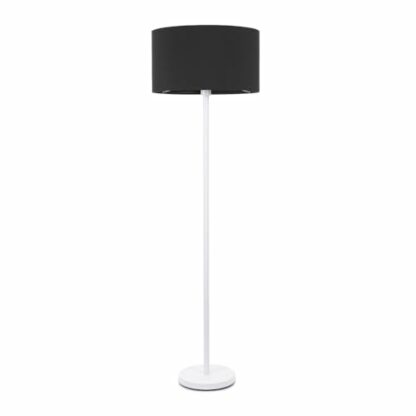 ValueLights Charlie White Stem Floor Lamp with Drum Shade - Image 2