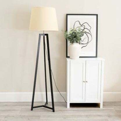 ValueLights Lottie Black Tripod Floor Lamp with Tapered Shade - Image 3