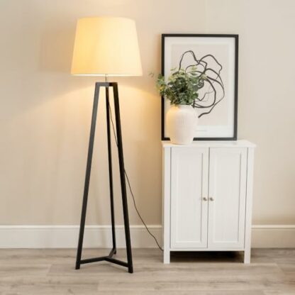 ValueLights Lottie Black Tripod Floor Lamp with Tapered Shade - Image 4