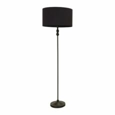 ValueLights Maggie Black Floor Lamp Drum Shade