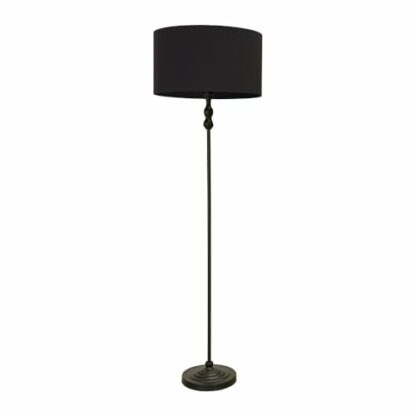 ValueLights Maggie Black Floor Lamp Drum Shade - Image 2