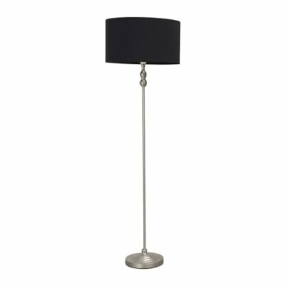 ValueLights Maggie Brushed Chrome Floor Lamp Drum Shade - Image 2