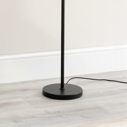 ValueLights Marissa Matt Black Floor Lamp Drum Shade - Image 4