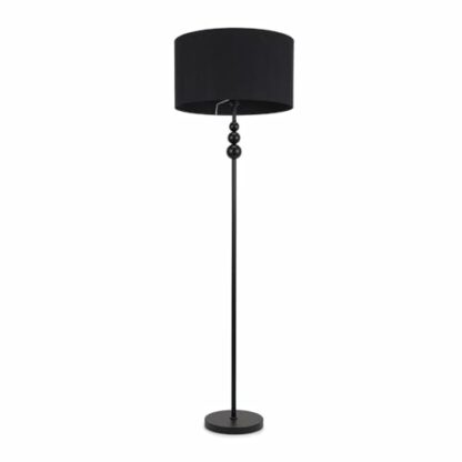 ValueLights Marissa Matt Black Floor Lamp Drum Shade - Image 2