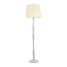 ValueLights Victoria Grey Wood Candle Stick Floor Lamp Tapered Shade