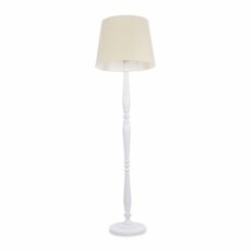 ValueLights Victoria White Wood Candle Stick Floor Lamp Tapered Shade
