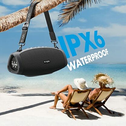 W-KING Bluetooth Speaker, (120W PEAK)70W IPX6 Waterproof Outdoor Wireless Loud Portable Speaker, Triple Passive Radiators-Deep Bass/Hi-fi/DSP/42H/Power Bank/TF Card/AUX/EQ for Party, Free Opener(X10) - Image 4
