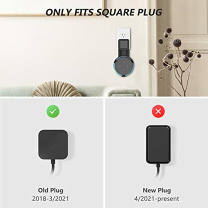 WALI Outlet Wall Mount, Holder Stand for Echo Dot 3rd Gen, Smart Home Speakers Plug Mount for Alexa with Cable Management, 1 Pack, Black (AMM002-B) - Image 4