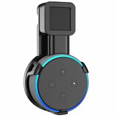 WALI Outlet Wall Mount, Holder Stand for Echo Dot 3rd Gen, Smart Home Speakers Plug Mount for Alexa with Cable Management, 1 Pack, Black (AMM002-B)