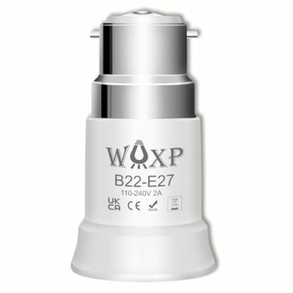 WAXP B22 to E27 Socket Adaptor, Bayonet to Screw Edison, BC to ES Lamp Base Adapter for Ceiling Fan with Light Bulb and CFL Bulbs - Image 2
