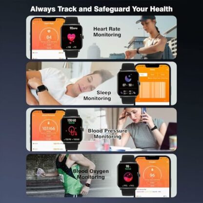 WISFREAST Activity Tracker,Smartwatch with Blood Press&Heart Rate Monitor, 1.85'' Color Screen IP68 Waterproof Fitness Tracker,Sleep Monitor Calorie Counter, Pedometer for Women Men and Kids - Image 6