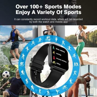 WISFREAST Activity Tracker,Smartwatch with Blood Press&Heart Rate Monitor, 1.85'' Color Screen IP68 Waterproof Fitness Tracker,Sleep Monitor Calorie Counter, Pedometer for Women Men and Kids - Image 7