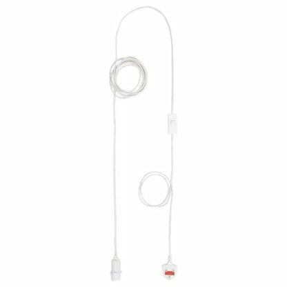 White Cord Set for Lamps, 4 m Length, Acetal Plastic 2 White Cord Set for Lamps, 4 m Length, Acetal Plastic - Image 2
