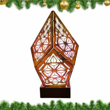 Wooden Bohemian Floor Lamp - Polar Star Floor Lamp | Decorative Wood Hollow Bohe Floor Lamp, Retro Geometric Decorative USB Lamp 3D Projection Light for Holiday Home Decor Accessories 2 Wooden Bohemian Floor Lamp - Polar Star Floor Lamp | Decorative Wood Hollow Bohe Floor Lamp, Retro Geometric Decorative USB Lamp 3D Projection Light for Holiday Home Decor Accessories - Image 2