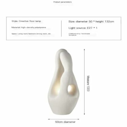 XJGQQ Floor Lamp Floor Lamp Living Room Sofa Next to Art Floor Lamp Wabi-sabi Style Bedroom Study Balcony Vertical Lamp Lamp Floor - Image 3