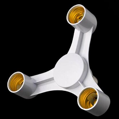 Xinsheinelry E27 To 3E27 Base Socket Splitter LED Light Lamp Bulb Adapter Holder White - Image 3