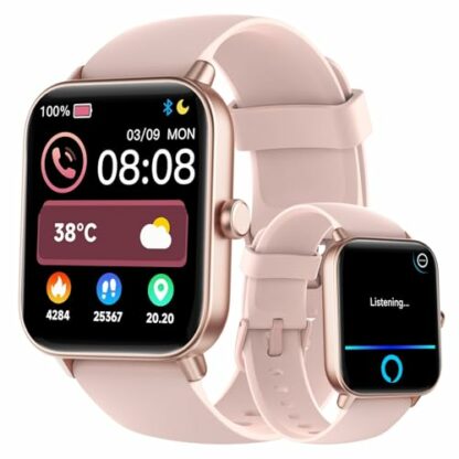 Yoever Smart Watch for Women (Answer/Make Calls), Fitness Watch with Heart Rate/Sleep/Blood Oxygen Monitor,Alexa Built-in, IP68 Waterproof, 100 Sports, Ladies Smartwatch for iOS Android (Pink) 2 Yoever Smart Watch for Women (Answer/Make Calls), Fitness Watch with Heart Rate/Sleep/Blood Oxygen Monitor,Alexa Built-in, IP68 Waterproof, 100 Sports, Ladies Smartwatch for iOS Android (Pink) - Image 2