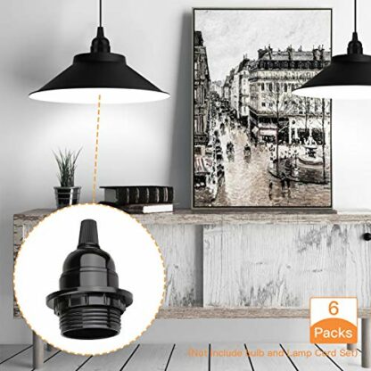 Zevnico 6 Pcs E27 Lamp Holder, Vintage Black Lampholder with Lampshade External Fixing Ring Fitting, Bakelite 250V 4A, Edison Retro Style Screw E27 Light Bulb Socket, DIY Pendant Hanging Ceiling Light 3 Zevnico 6 Pcs E27 Lamp Holder, Vintage Black Lampholder with Lampshade External Fixing Ring Fitting, Bakelite 250V 4A, Edison Retro Style Screw E27 Light Bulb Socket, DIY Pendant Hanging Ceiling Light - Image 3