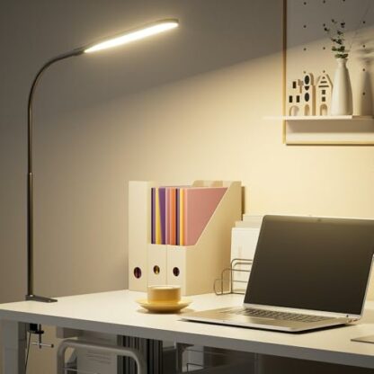 anyts Desk Lamp Clamp Eye Caring LED Desk Light 3 Colors 10 Brightness Dimmable Clip on Lamp for Office Study Reading - Image 3