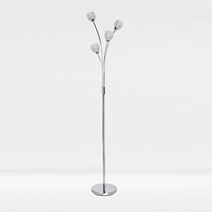 firstchoicelighting 4 Light Chrome Plated Floor Standard Light with Textured Clear Glass Shades 4 firstchoicelighting 4 Light Chrome Plated Floor Standard Light with Textured Clear Glass Shades - Image 4