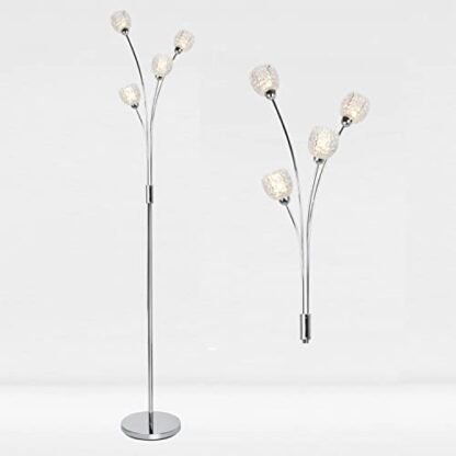 firstchoicelighting 4 Light Chrome Plated Floor Standard Light with Textured Clear Glass Shades 2 firstchoicelighting 4 Light Chrome Plated Floor Standard Light with Textured Clear Glass Shades - Image 2