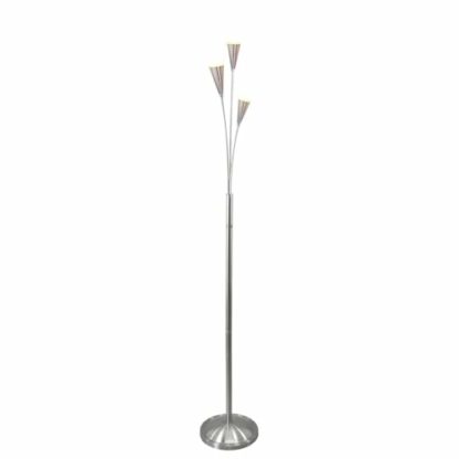firstchoicelighting Traditional Design 3 Arm Floor Lamp or Standing Light, Satin Nickel, Alabaster Glass Shades, Height 159cm - Image 3