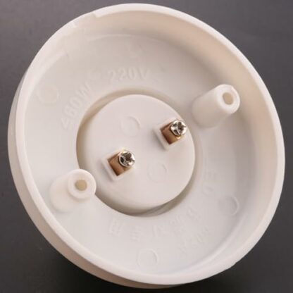 holanae E27 Round Plastic Base Screw Light Bulb Lamp Socket Holder White - Image 3
