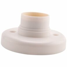 holanae E27 Round Plastic Base Screw Light Bulb Lamp Socket Holder White