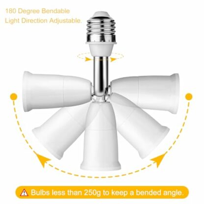 iKefe E26/E27 Light Bulb Socket Extender Adapter,180 Degree Bendable Light Fixture, E26/E27 to E26/E27 Medium Base Adjustable Socket Converter Extension(2 PCS) 3 iKefe E26/E27 Light Bulb Socket Extender Adapter,180 Degree Bendable Light Fixture, E26/E27 to E26/E27 Medium Base Adjustable Socket Converter Extension(2 PCS) - Image 3