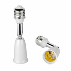 iKefe E26/E27 Light Bulb Socket Extender Adapter,180 Degree Bendable Light Fixture, E26/E27 to E26/E27 Medium Base Adjustable Socket Converter Extension(2 PCS)