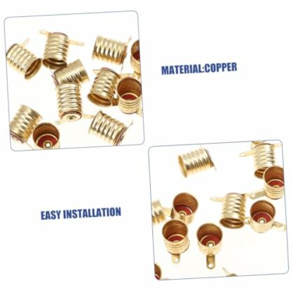 ifundom 30pcs All Copper Lamp Holder Light Socket Bulb Holder E10 Copper Lamp Socket Holder E10 Copper Lamp Holder Base E10 Copper Screw Lamp Holder LED Lamp Base Lamp Bases Golden 4 ifundom 30pcs All Copper Lamp Holder Light Socket Bulb Holder E10 Copper Lamp Socket Holder E10 Copper Lamp Holder Base E10 Copper Screw Lamp Holder LED Lamp Base Lamp Bases Golden - Image 4