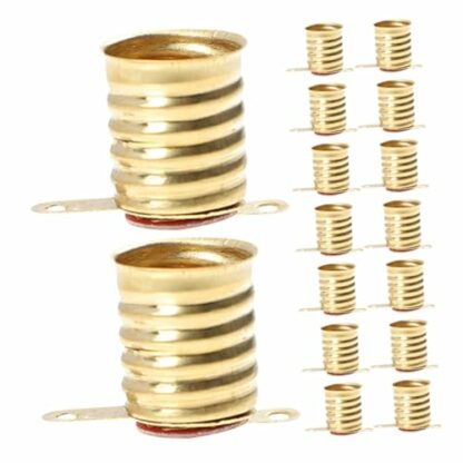 ifundom 30pcs All Copper Lamp Holder Light Socket LED Lamp Socket Holder Copper LED Lamp Base E10 LED Base E10 Lamp Holder LED E10 Socket Holder Copper E10 Lamp Socket E10 Lamp Base Golden 2 ifundom 30pcs All Copper Lamp Holder Light Socket LED Lamp Socket Holder Copper LED Lamp Base E10 LED Base E10 Lamp Holder LED E10 Socket Holder Copper E10 Lamp Socket E10 Lamp Base Golden - Image 2