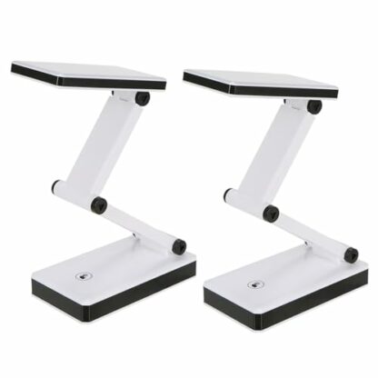 kosingna 2 Packs Portable Folding 24 LED Table Lamp Desk Light Sensitive Touch Control 3 Levels Adjustable Brightness Dimmable USB Charging Port 4 * AA Batteries Powered Operated for Students Reading - Image 2