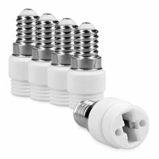 kwmobile Lamp Socket Adapter 5 Pack - Convert E14 Socket to G9 LED Light Bulbs for Energy Efficiency