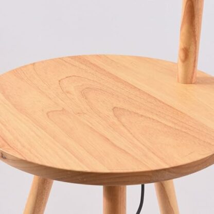 lamp Floor Lamp Industrial Floor Lamp Modern Floor Lamp with Shelves Farmhouse Rustic Floor Standing Lamps with Iron Shade & Wooden Base for Living Room Bedroom Office Standing Lamp(Black) lamp - Image 4