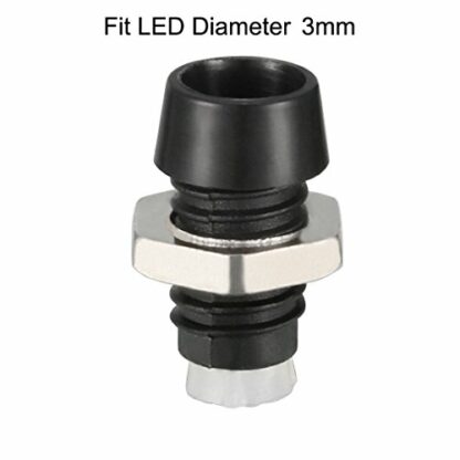 sourcing map 100pcs 3mm LED Lamp Holder Light Bulb Socket Plastic Chrome Plated for Light-emitting Diode Lighting - Image 4