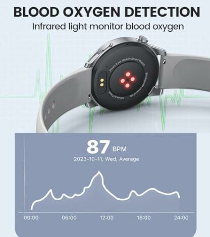 1.43''AMOLED Smart Watches Fitness Watch for Men Bluetooth Call Answer lood Oxygen/Blood Pressure/HR/Sleep Monitor Waterproof Activity Tracker Calories Step Counter Compatible with ios Android Phones - Image 4