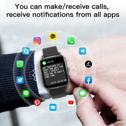 1.7'' Touchscreen Smart Watch for Men,Women), Compatible with Android/iOS Phones Fitness Tracker with Heart Rate Monitor, Blood Oxygen, AI Voice Control - Image 3