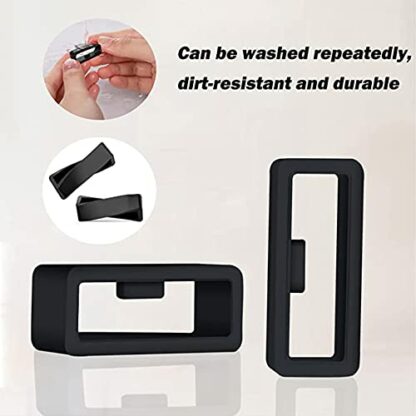 2 x Rubber Watch Strap Part Silicone Keeper Replacement Sports Black Holder Retainer Loop Smart Watch | Various Sizes | 18mm, 20mm, 22mm, 24mm, 26mm | 2 Pack (20MM) - Image 3