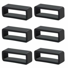6Pcs Watch Band Fastener Rings, 16/20/22/24mm Silicone Watch Strap Holder Loop Watch Strap Retainer Black Rubber Watch Strap Keeper Replacement Watch Band Accessories for Smart Sport Watches Parts