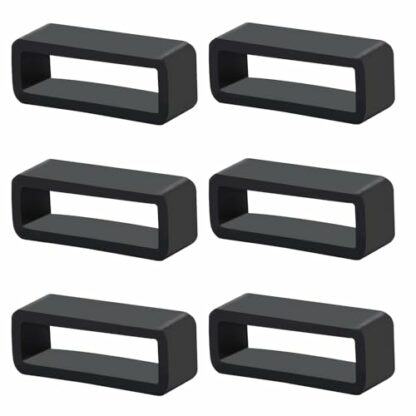 6Pcs Watch Band Fastener Rings, 16/20/22/24mm Silicone Watch Strap Holder Loop Watch Strap Retainer Black Rubber Watch Strap Keeper Replacement Watch Band Accessories for Smart Sport Watches Parts - Image 2