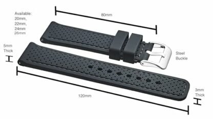 ALPINE Sporty Premium Soft Silicone Adjustable Watch Band - Replacement Rubber Watch Bands for Women & Men - Waterproof Quick Release Watch Straps - Compatible with Regular & Smart Watch Bands - Image 3