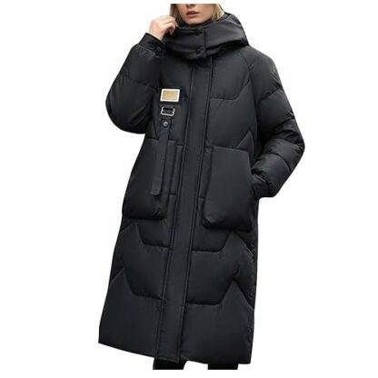 AMhomely Womens Winter Lightweight Jacket Quilted Outdoor Open Front Puffer Jackets Body Warmer Longline Thicked Parka Coat Breathable Baggy Outwear 2023 Winter Oufits - Image 2