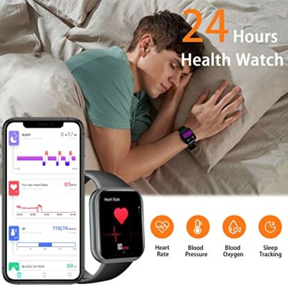 ANCwear Smart Watch Women Men, 1.78" Large Touch Screen Activity Tracker Watch with 24H Heart Rate/SpO2/Sleep Monitor,IP68 Waterproof Smartwatch for Andriod iOS - Image 4