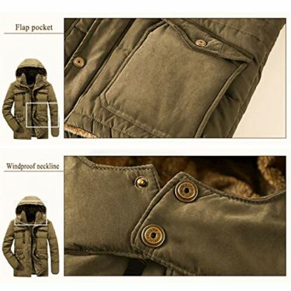 APTRO Men's Winter Padded Jacket Warm Casual Overcoat Thick Thermal Outwear with Hood Vintage Coat, XY868 - Image 4