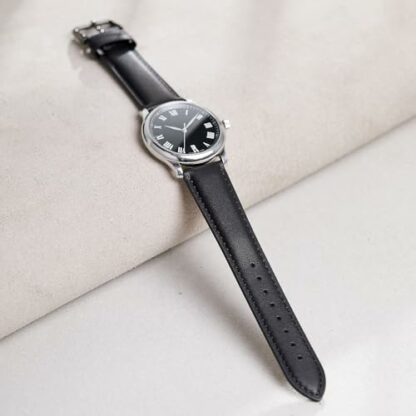 Afany Leather Watch Strap, Quick Release Strap for Women and Men, 18 mm 19 mm 20 mm 21 mm 22 mm 24 mm-Black Brown - Image 4