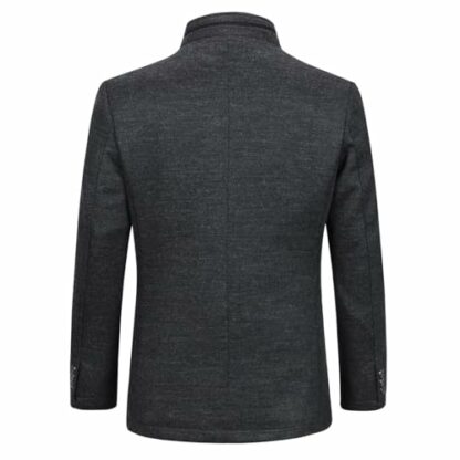 Allthemen Mens Trench Coat Regular Fit Long Sleeve Jacket Warm Winter Vintage Casual Overcoat Button Closure Outwear Coats - Image 4