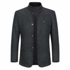 Allthemen Mens Trench Coat Regular Fit Long Sleeve Jacket Warm Winter Vintage Casual Overcoat Button Closure Outwear Coats