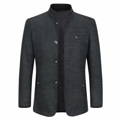 Allthemen Mens Trench Coat Regular Fit Long Sleeve Jacket Warm Winter Vintage Casual Overcoat Button Closure Outwear Coats - Image 2